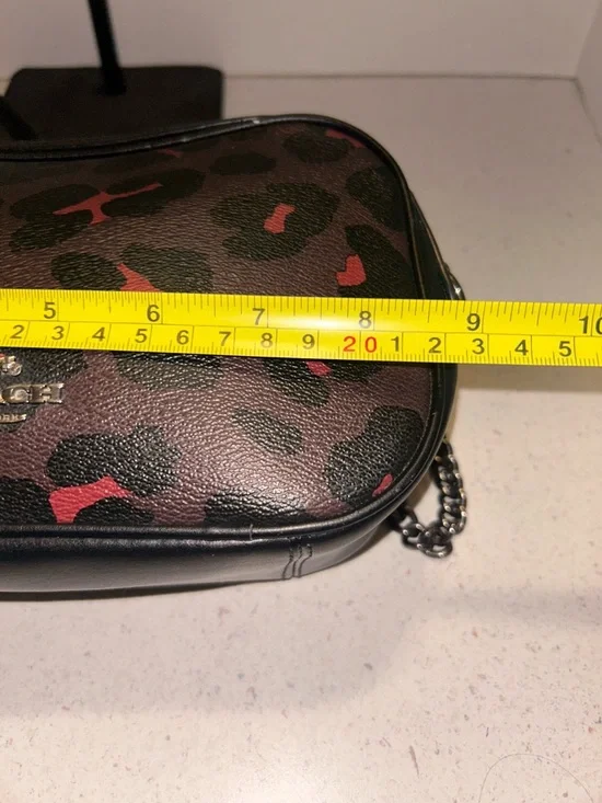 Coach Isla Leopard Print Crossbody in Brown, Black and Red - Picture 7 of 14